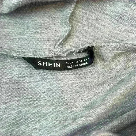 SHEIN Light Grey Cropped Hoodie Size M - Picture 6 of 9